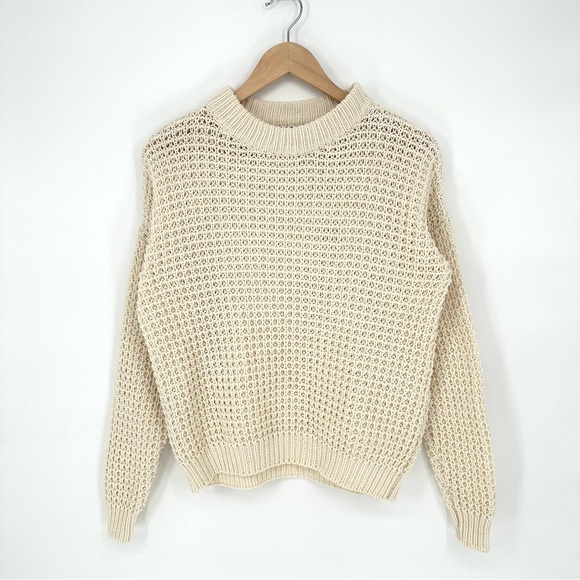 Mango Sweaters - Mango Chunky Knit Sweater, Small, Oat